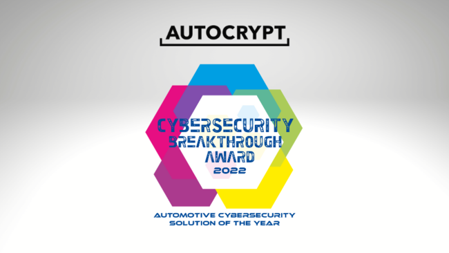 ԍڃVXeZLeB񋟂uAutoCrypt IVSvACyberSecurity Breakthrough AwardsvɂāuN̎ԃTCo[ZLeB܁v