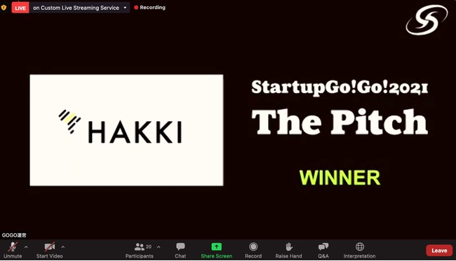 D܋100~IStartup Go!Go! 2021 The Pitch̗D́uHAKKI AFRICAvAtJ̃^NV[hCo[Îԃ}CNt@CiX