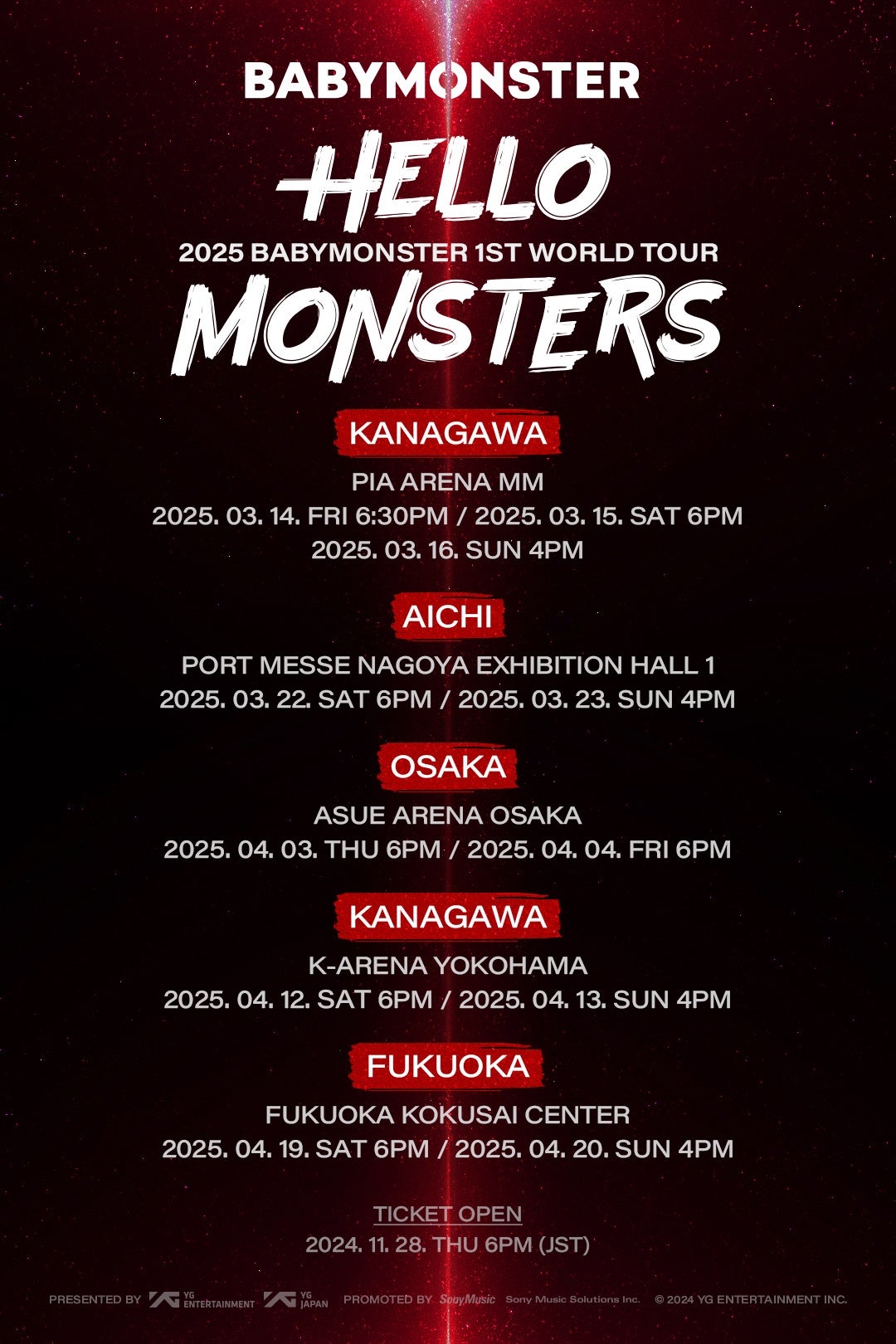 BABYMONSTERg̃[hcA[w2025 BABYMONSTER 1st WORLD TOUR HELLO, MONSTERS IN JAPANx