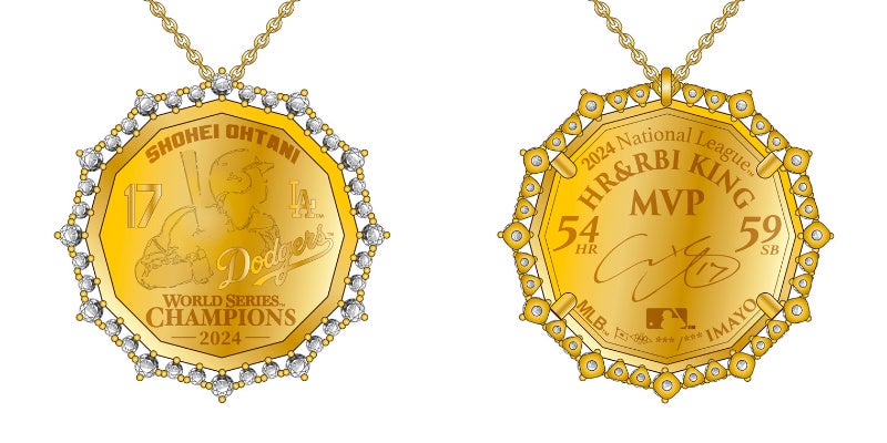 JĕI [hV[YDAiViE[O MVP ܁Au50-50vBLO@SHOHEI OHTANI OFFICIALuK24/K18 COIN DIAMOND PENDANTSv