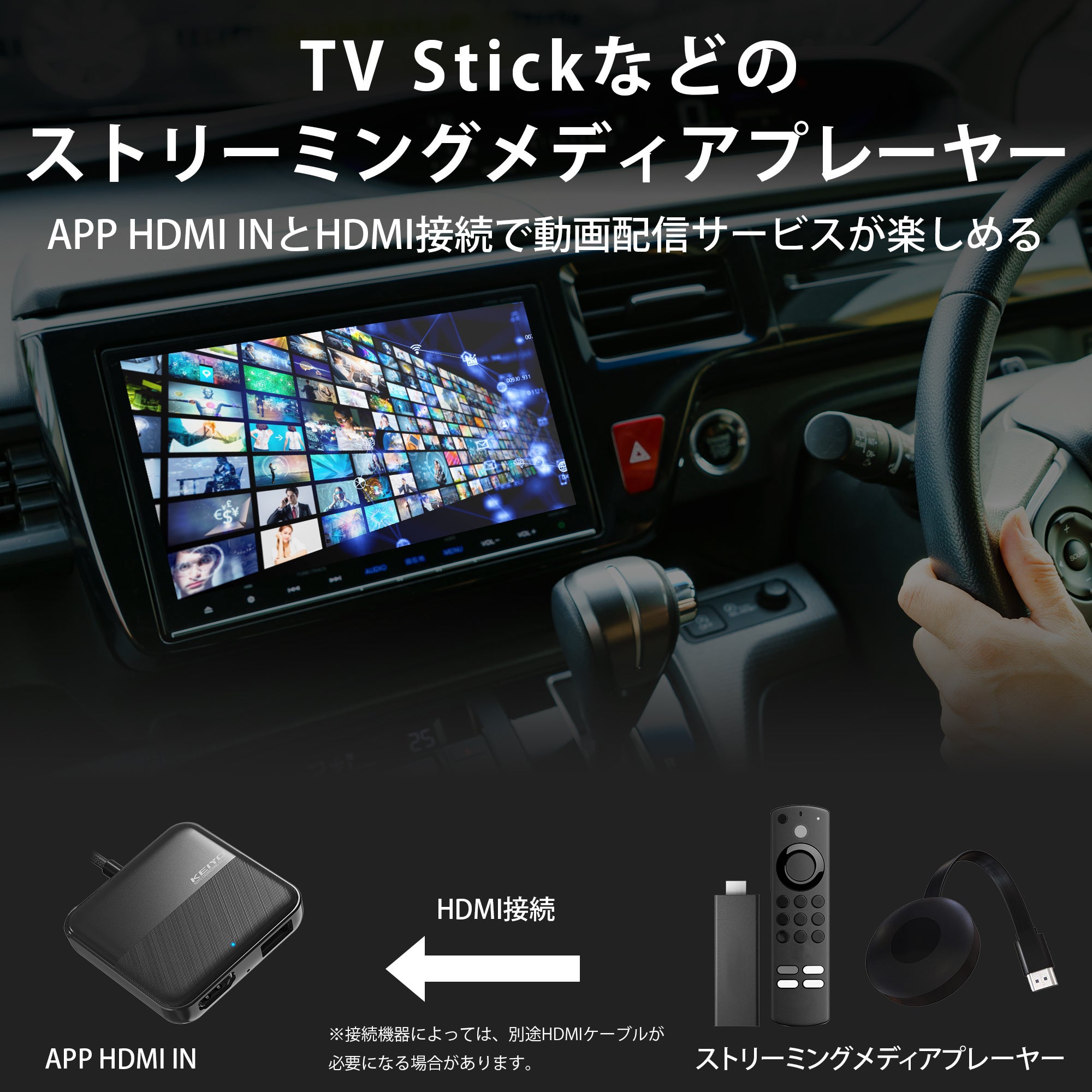 ԂHDMI͂ĂACarPlayΉfBXvCI[fBIɗLڑHDMIo͂̒nfW`[i[/TV Stick/Q[@킪y߂uAPP HDMI INv528