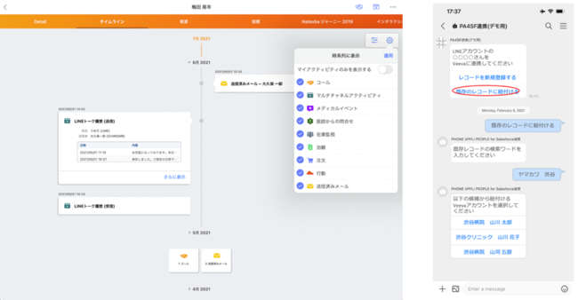 PHONE APPLI PEOPLE for SalesforceVeeva CRMLINE WORKSAgAtMR̃R~jP[VqϓIɔc\ɁI